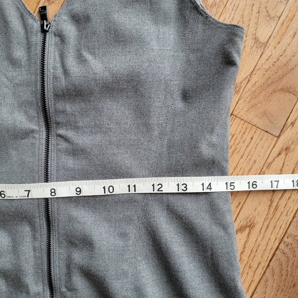Banana Republic Gray Sleeveless Pencil Sheath Dress V Neck 2 - Picture 14 of 16